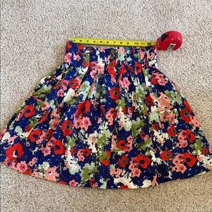 Anthropologie floral Blue and Red Parameter Women's Skirt Sz 2